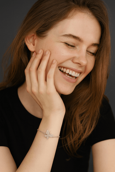 Butterfly Charm Pearl Bracelet - Zambeel