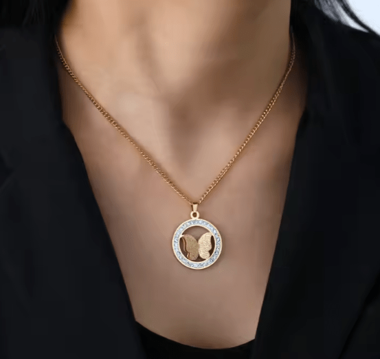 Butterfly Zircon Pendant Set - Zambeel