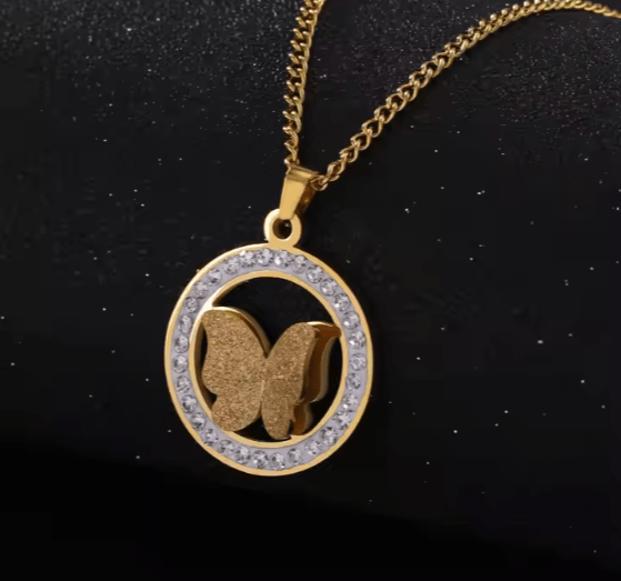 Butterfly Zircon Pendant Set - Zambeel