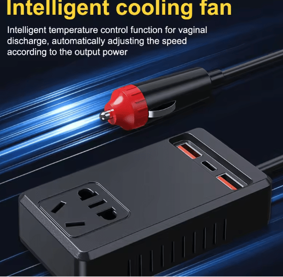 C12 - Intelligent Car Power Inverter with USB Ports - Zambeel