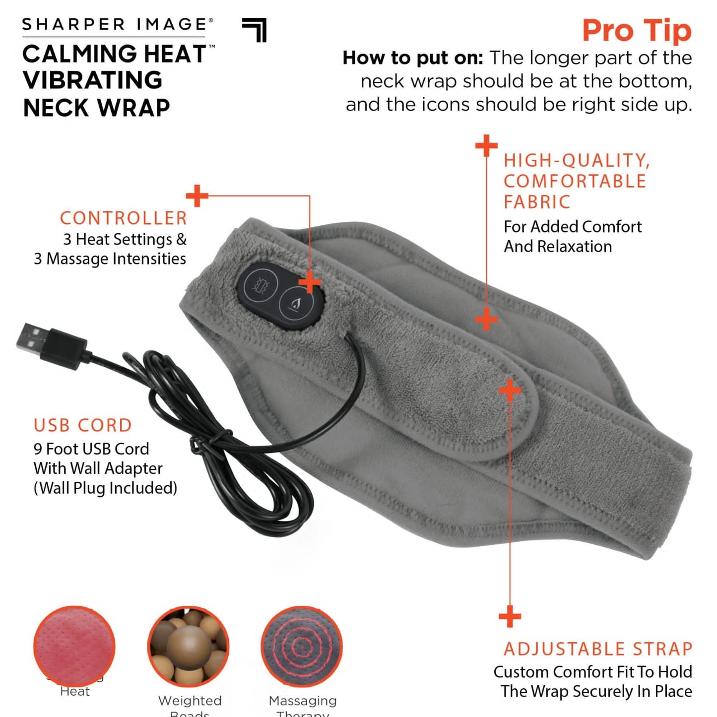 Calm Heat Massaging Neck Wrap - Zambeel