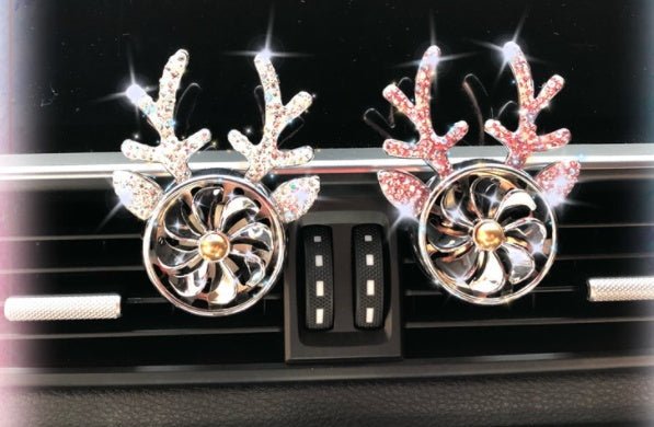 Car Aromatherapy, Diamond - encrusted Antlers, Car Ornaments, Perfume Fans, Car Accessories - Zambeel