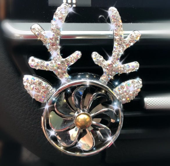 Car Aromatherapy, Diamond - encrusted Antlers, Car Ornaments, Perfume Fans, Car Accessories - Zambeel