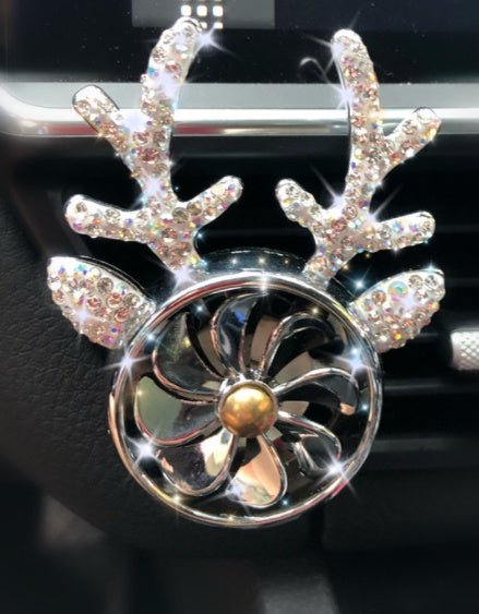 Car Aromatherapy, Diamond - encrusted Antlers, Car Ornaments, Perfume Fans, Car Accessories - Zambeel