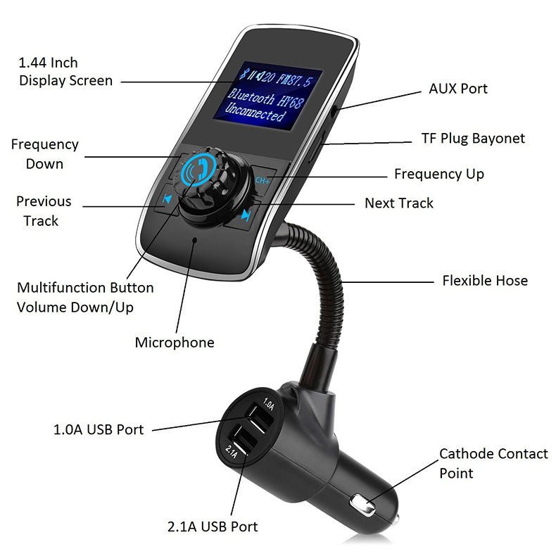 Car Bluetooth Mp3 Car FM Transmitter Car Bluetooth Mp3 Player Card - Zambeel