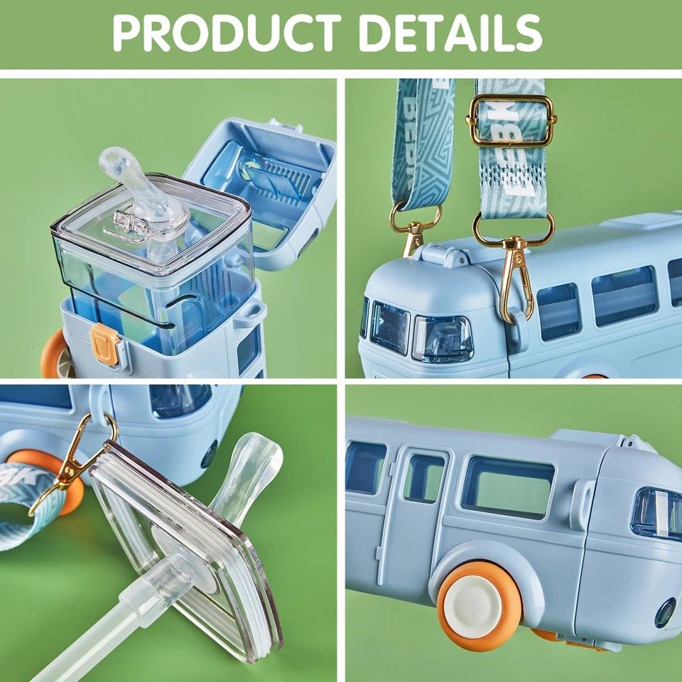 Car Design Kids Water Bottle with Strap - Zambeel