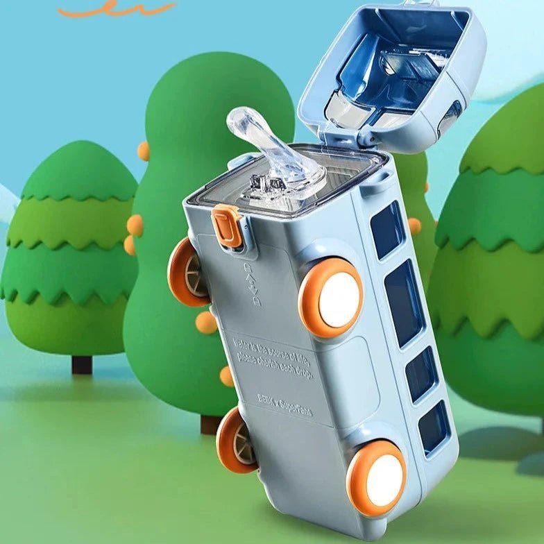Car Design Kids Water Bottle with Strap - Zambeel