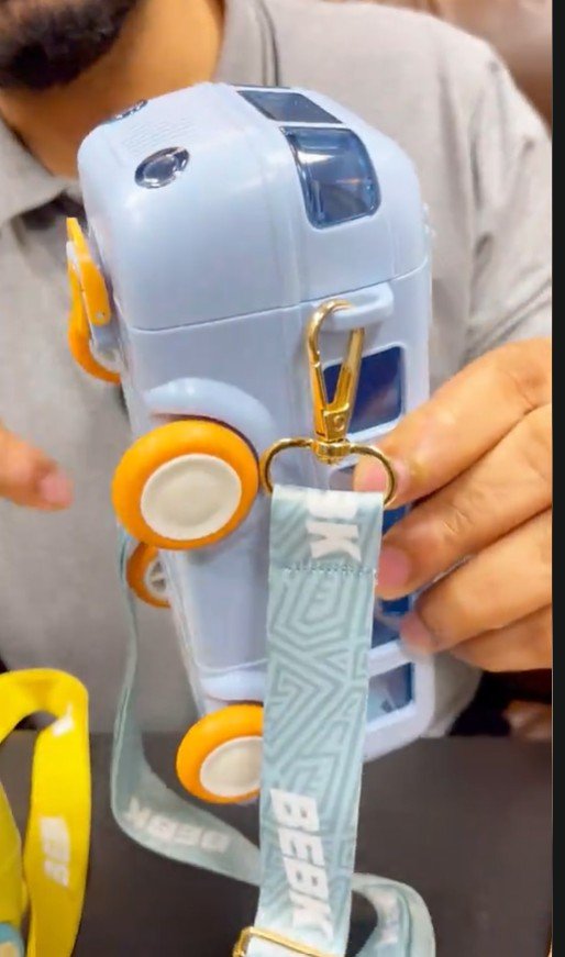 Car Design Kids Water Bottle with Strap - Zambeel