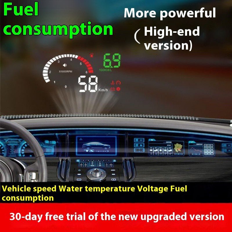 Car Mounted HUD Head Up Display Fuel Consumption Voltage Projector - Zambeel