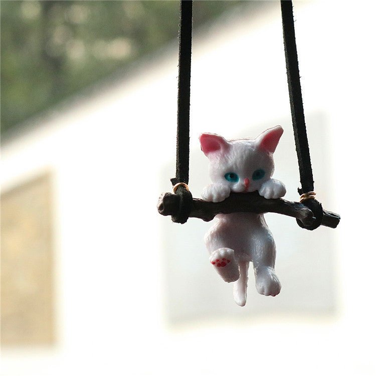 Car Ornaments Creative Cute Branch Cat Rearview Mirror Pendant - Zambeel