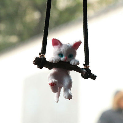 Car Ornaments Creative Cute Branch Cat Rearview Mirror Pendant - Zambeel