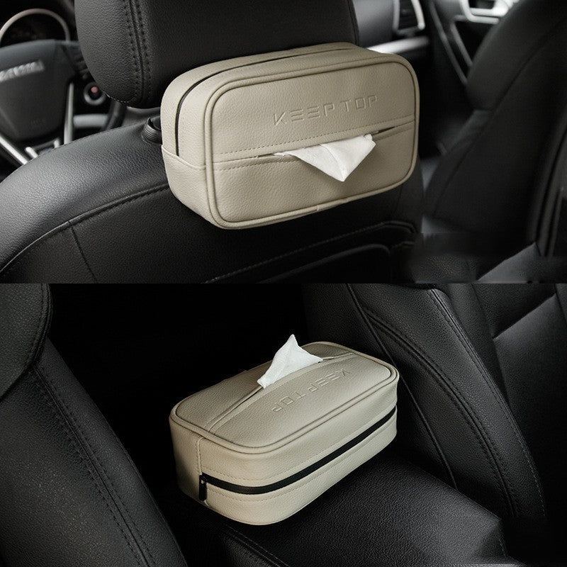 Car PU Hanging Leather Box Car Pumping Paper Bag - Zambeel