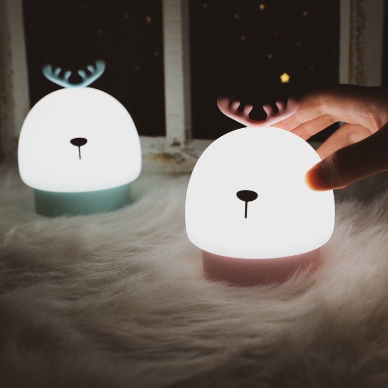 Cartoon Fawn Silicone Night Light Pats Eye Protection Breastfeeding Light Holiday Table White Night Light - Zambeel