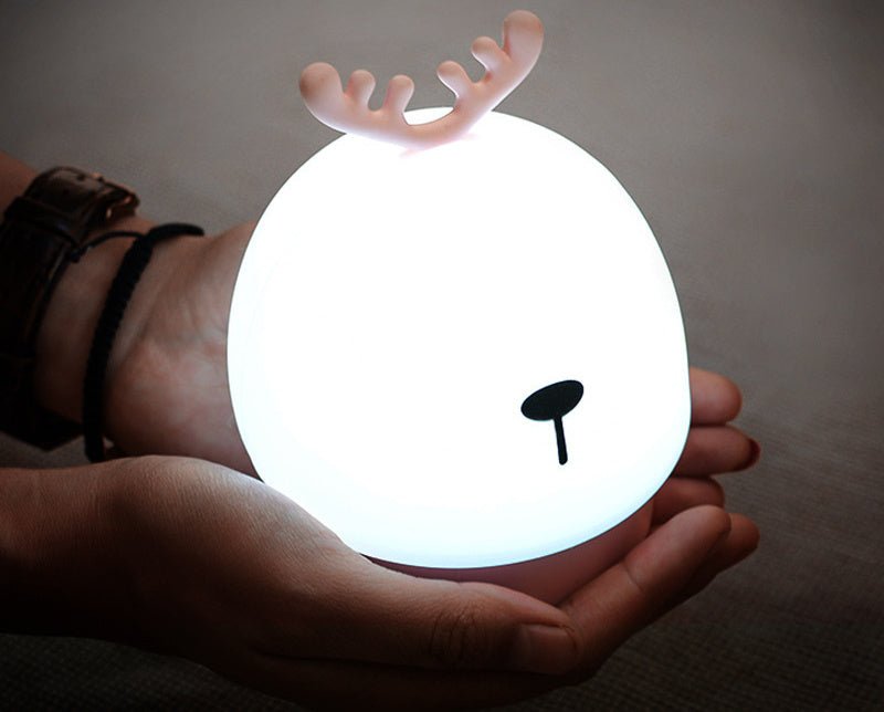 Cartoon Fawn Silicone Night Light Pats Eye Protection Breastfeeding Light Holiday Table White Night Light - Zambeel