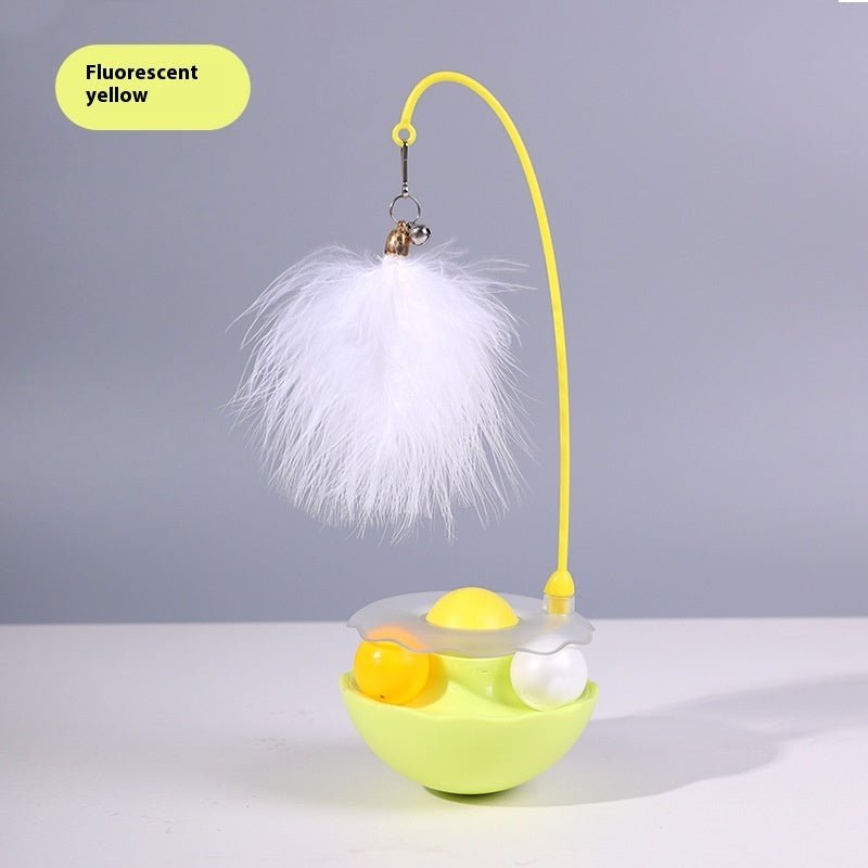 Cat Interactive Toy Funny Tumbler Toy Kitten Exercise Catching Leaky Food Ball Teaser Feather Wand Toys For Cat Accessories Pet Products - Zambeel