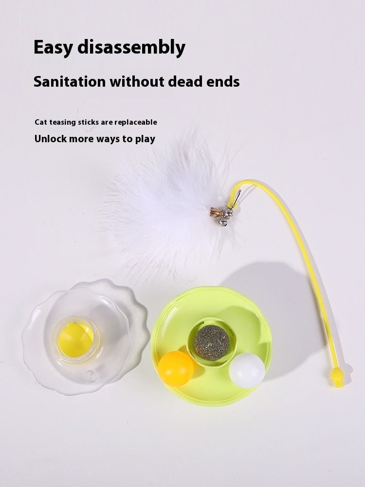 Cat Interactive Toy Funny Tumbler Toy Kitten Exercise Catching Leaky Food Ball Teaser Feather Wand Toys For Cat Accessories Pet Products - Zambeel