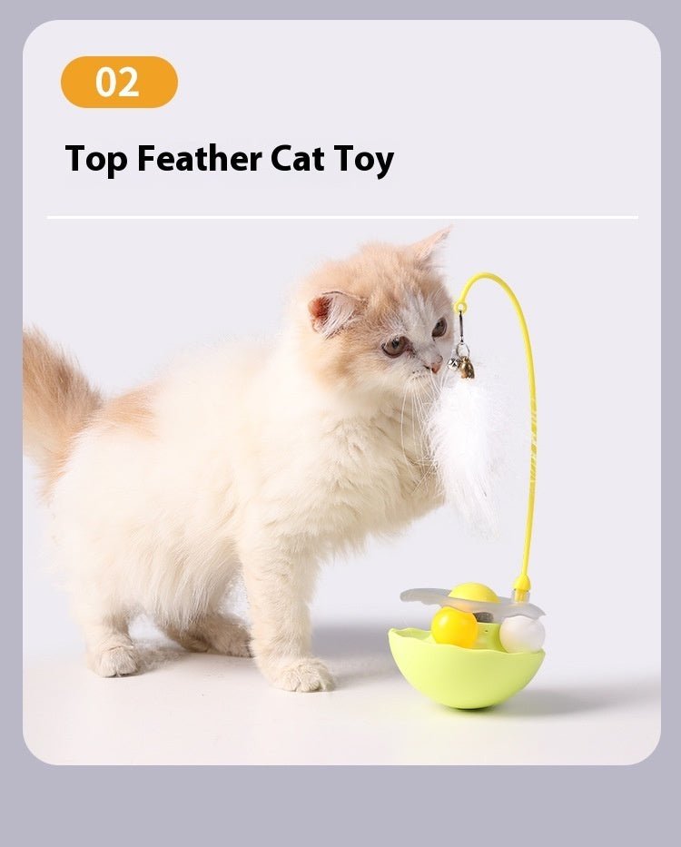 Cat Interactive Toy Funny Tumbler Toy Kitten Exercise Catching Leaky Food Ball Teaser Feather Wand Toys For Cat Accessories Pet Products - Zambeel