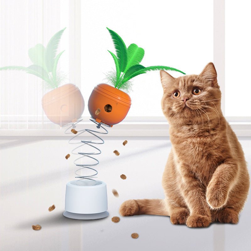 Cat Leaking Food Toy Self - Playing Tumbler Toys Funny Swing Feeder Carrot Kitten Puzzle Interactive Game Exercise Pet Supplies - Zambeel