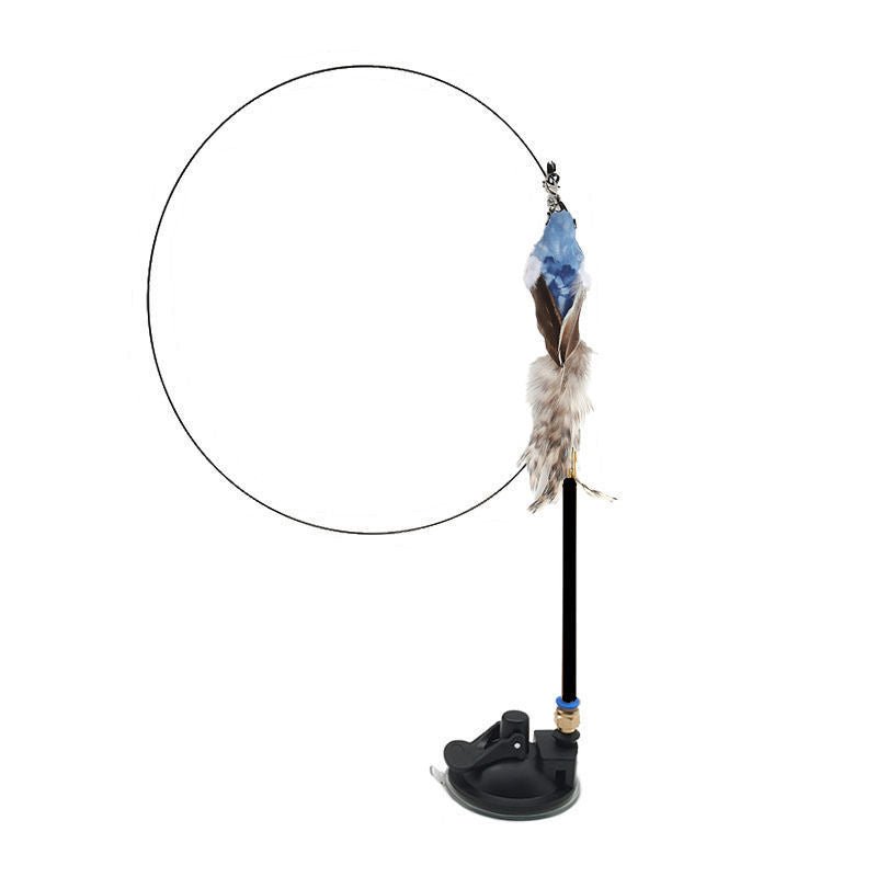 Cat Teaser Stick Can Replace The Head Steel Wire Feather Pole Can Replace Toys - Zambeel
