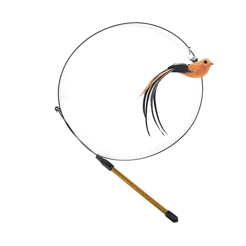 Cat Teaser Stick Can Replace The Head Steel Wire Feather Pole Can Replace Toys - Zambeel