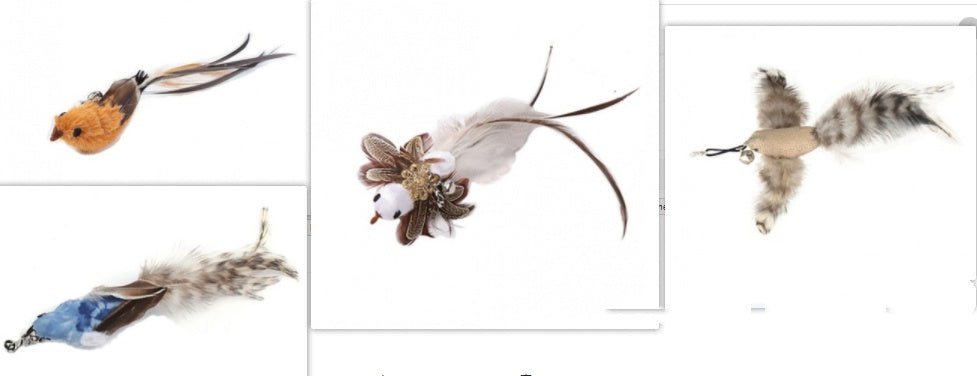 Cat Teaser Stick Can Replace The Head Steel Wire Feather Pole Can Replace Toys - Zambeel