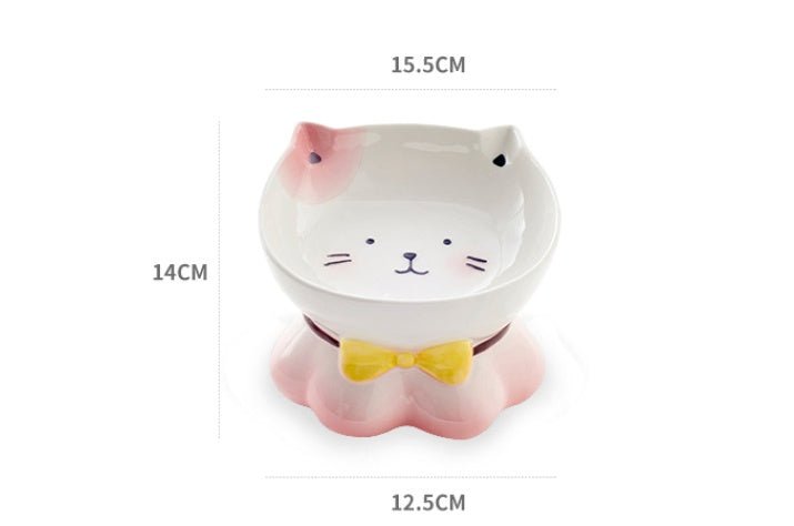 Ceramic Cat Bowl Cats Protect Cervical Vertebrae - Zambeel