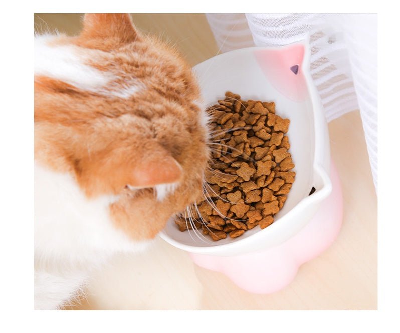 Ceramic Cat Bowl Cats Protect Cervical Vertebrae - Zambeel