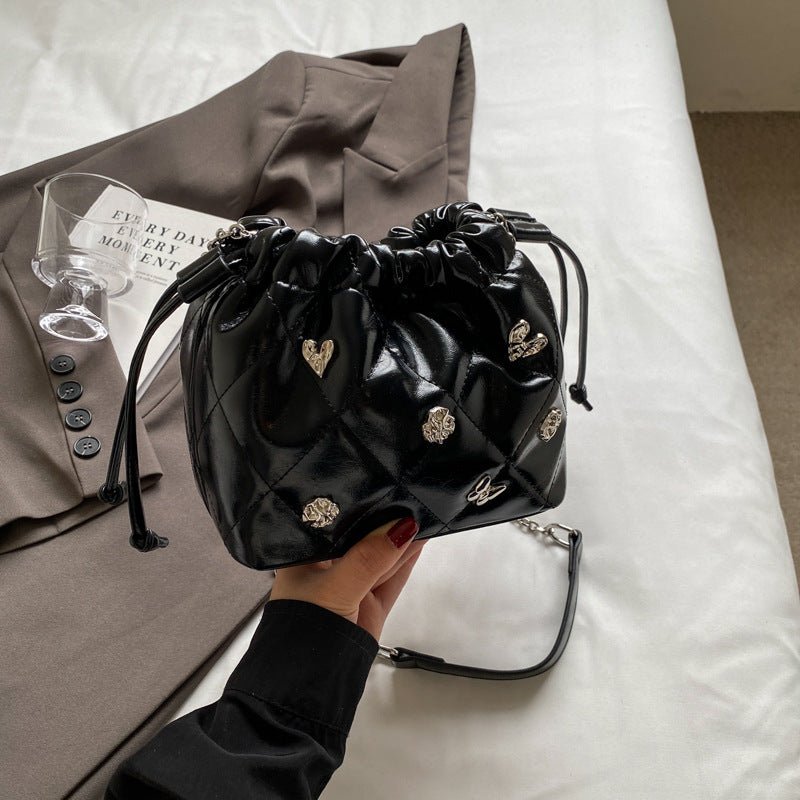 Chain Kafuu Diamond Fashion Shoulder Crossbody Mini Bucket Bag - Zambeel