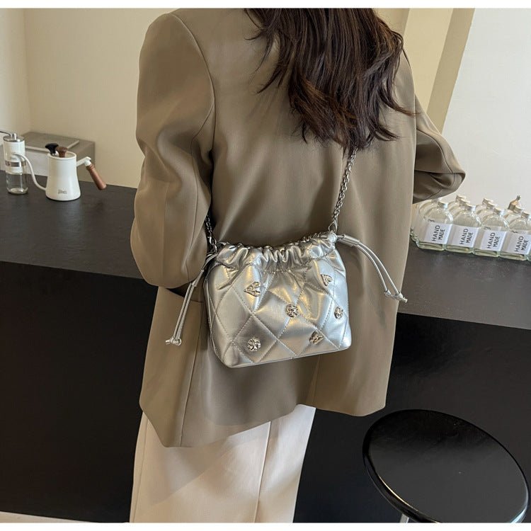 Chain Kafuu Diamond Fashion Shoulder Crossbody Mini Bucket Bag - Zambeel