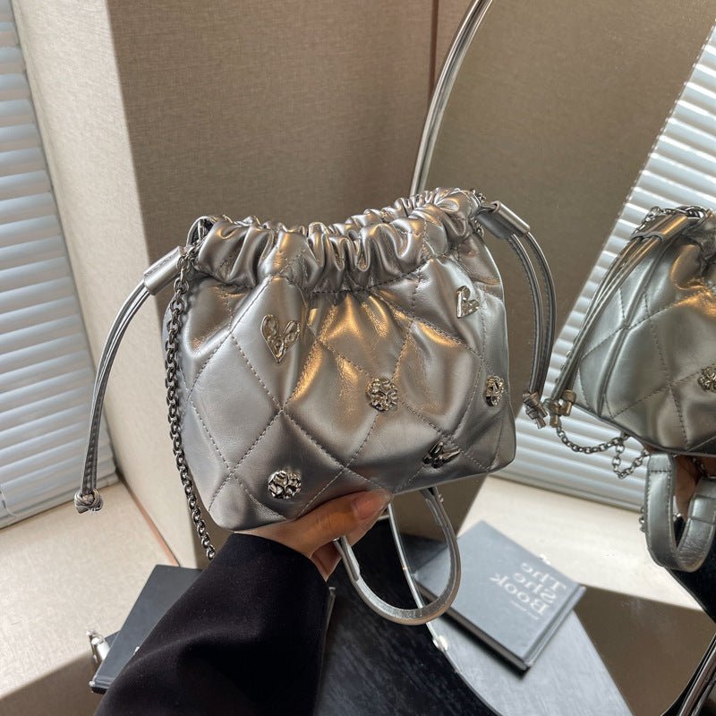 Chain Kafuu Diamond Fashion Shoulder Crossbody Mini Bucket Bag - Zambeel