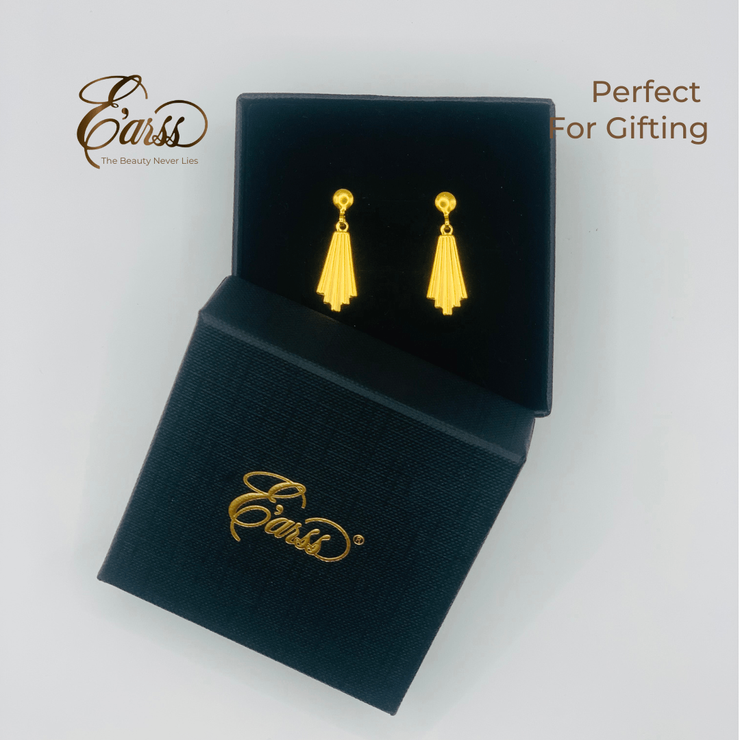 Chandelier Drop Gold Earring | Stainless Steel | 18K Gold Plated - Zambeel