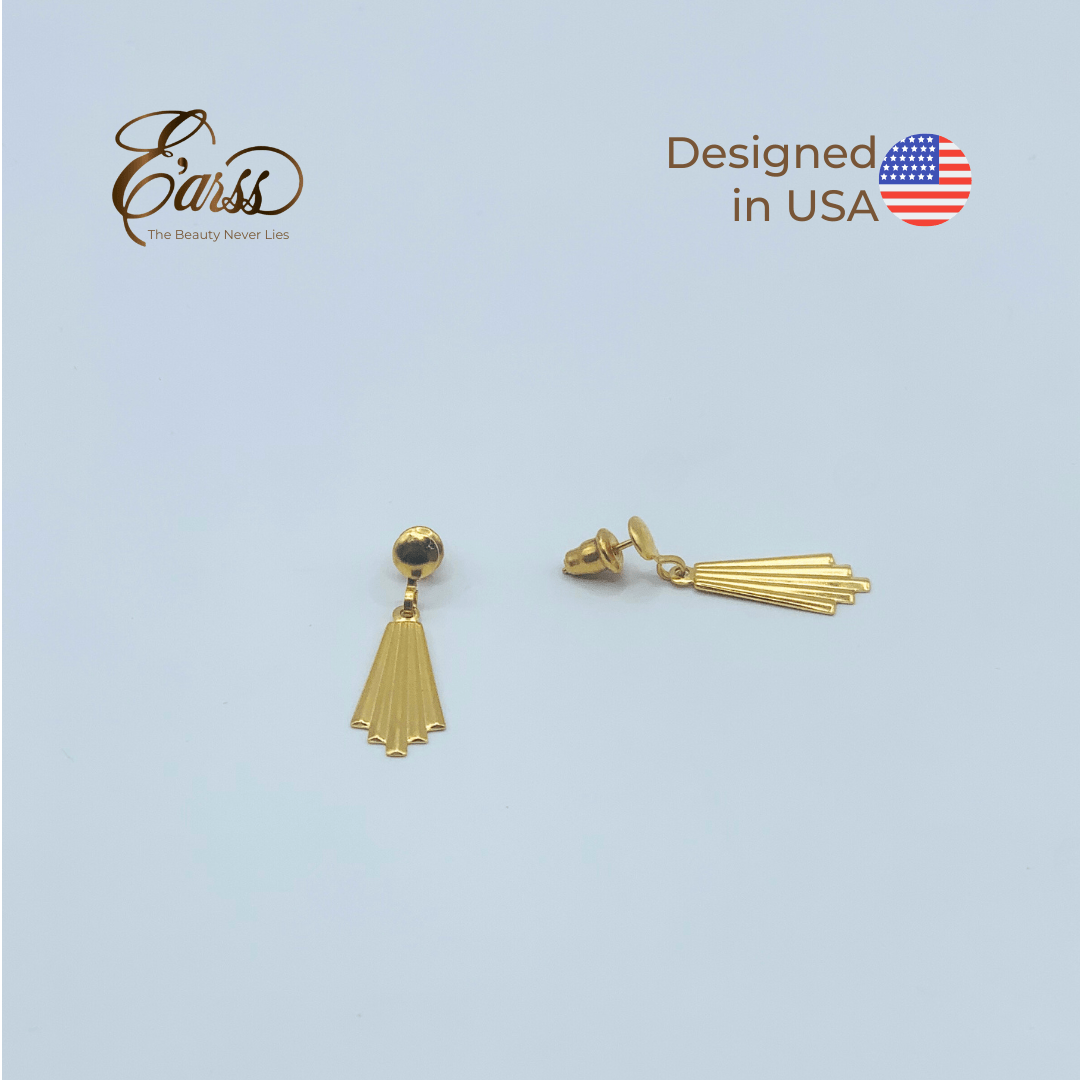 Chandelier Drop Gold Earring | Stainless Steel | 18K Gold Plated - Zambeel