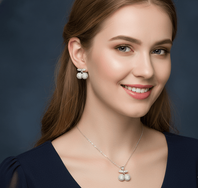 Cherry Sparkle Crystal Jewelry Set - Zambeel