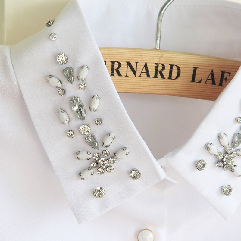 Chiffon Rhinestone Fake Collar Shirt Women's Shawl - Zambeel