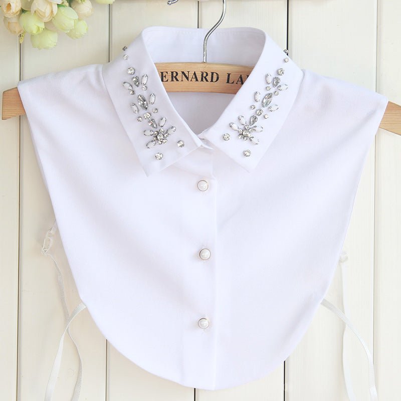 Chiffon Rhinestone Fake Collar Shirt Women's Shawl - Zambeel