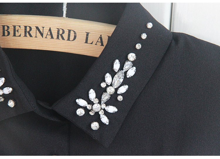 Chiffon Rhinestone Fake Collar Shirt Women's Shawl - Zambeel