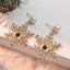 Christmas Snowflake Finely Inlaid Pendant Stud Earrings - Zambeel