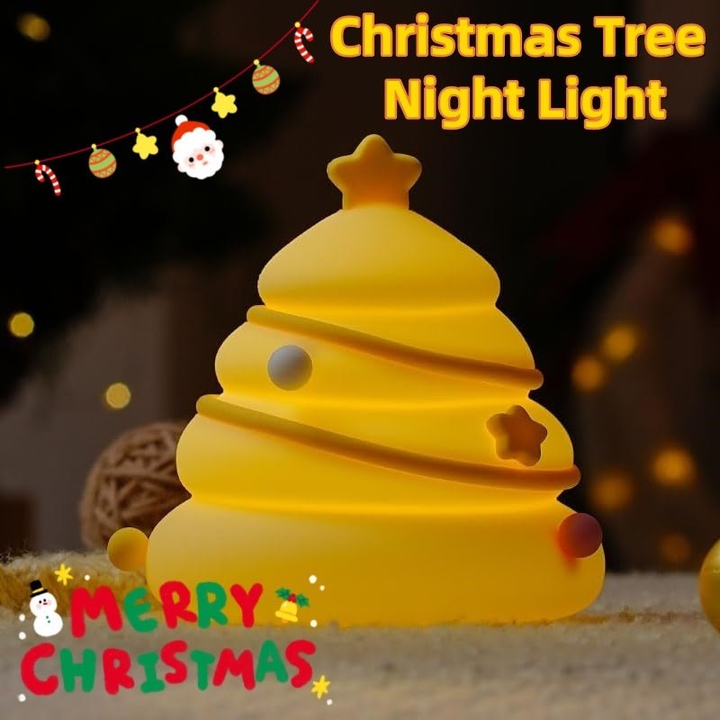Christmas Tree Silicone Night Lights USB Rechargeable Eye Protection Table Lamp Cute Cartoon Kid Birthday Gifts Atmosphere Decor - Zambeel