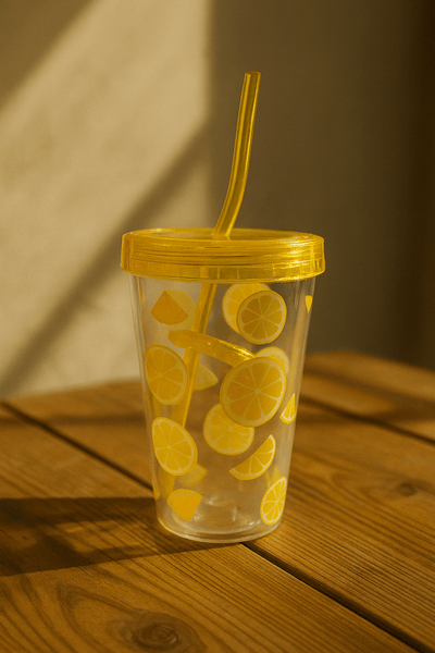 Citrus Slice Cup with Straw - Zambeel