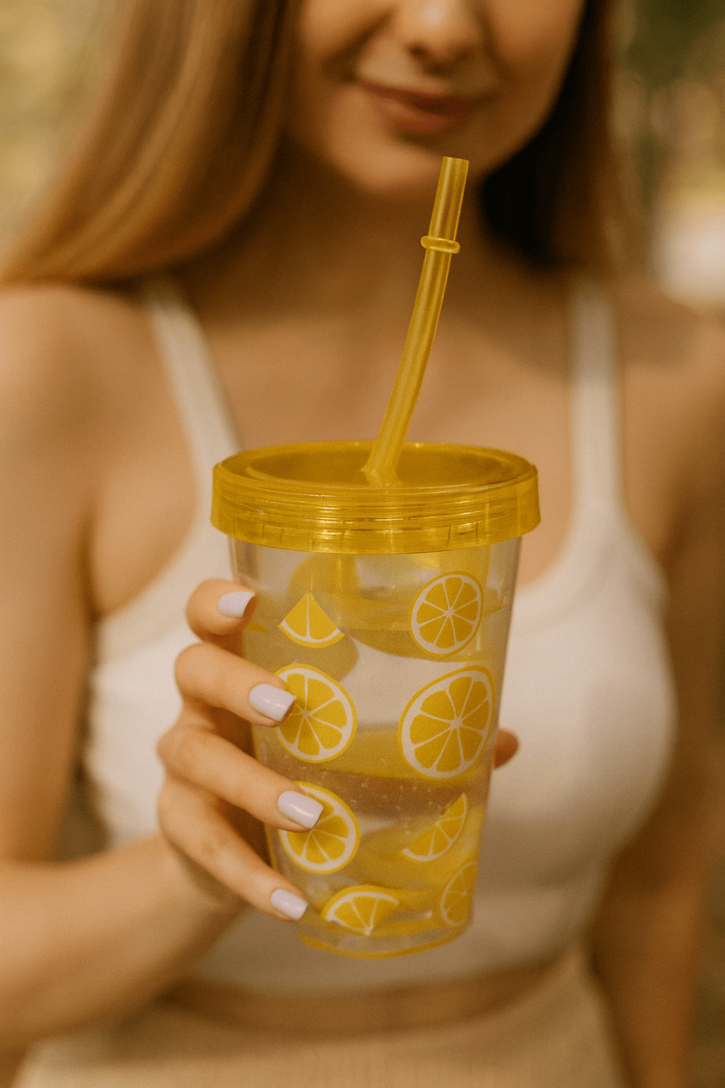 Citrus Slice Cup with Straw - Zambeel