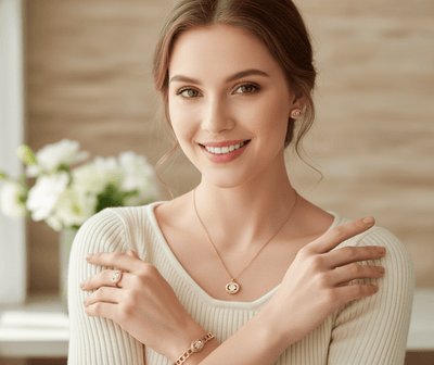 Classic CD Emblem Gold Jewelry Set - Zambeel