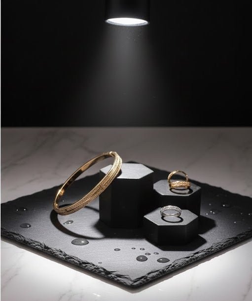 Classic Line Zircon Bangle & Ring Set - Zambeel