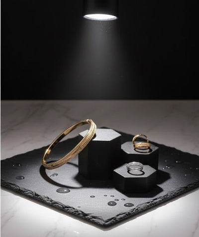 Classic Line Zircon Bangle & Ring Set - Zambeel