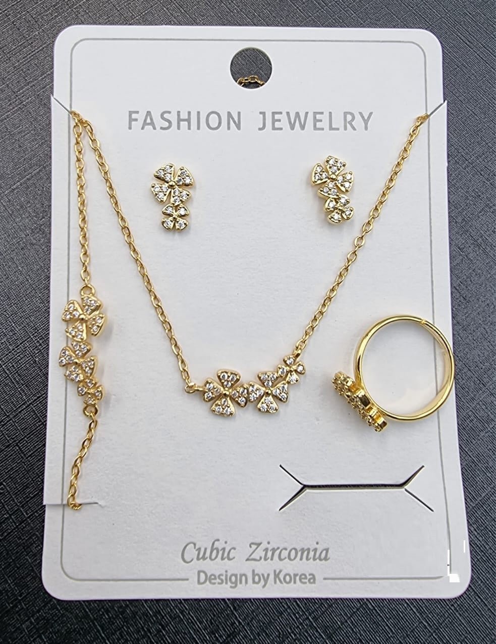 Clover Cubic Zirconia Jewelry Set - Zambeel