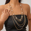 Cold Stringed Pearls Long Necklace Suit - Zambeel