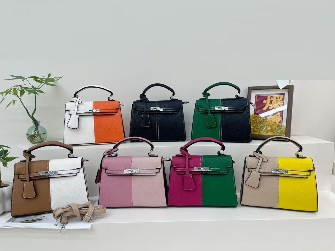 Color Block Mini Satchel Bag - Zambeel