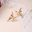 Colorful Enamel Butterfly Earrings For Women Inlaid Zircon - Zambeel