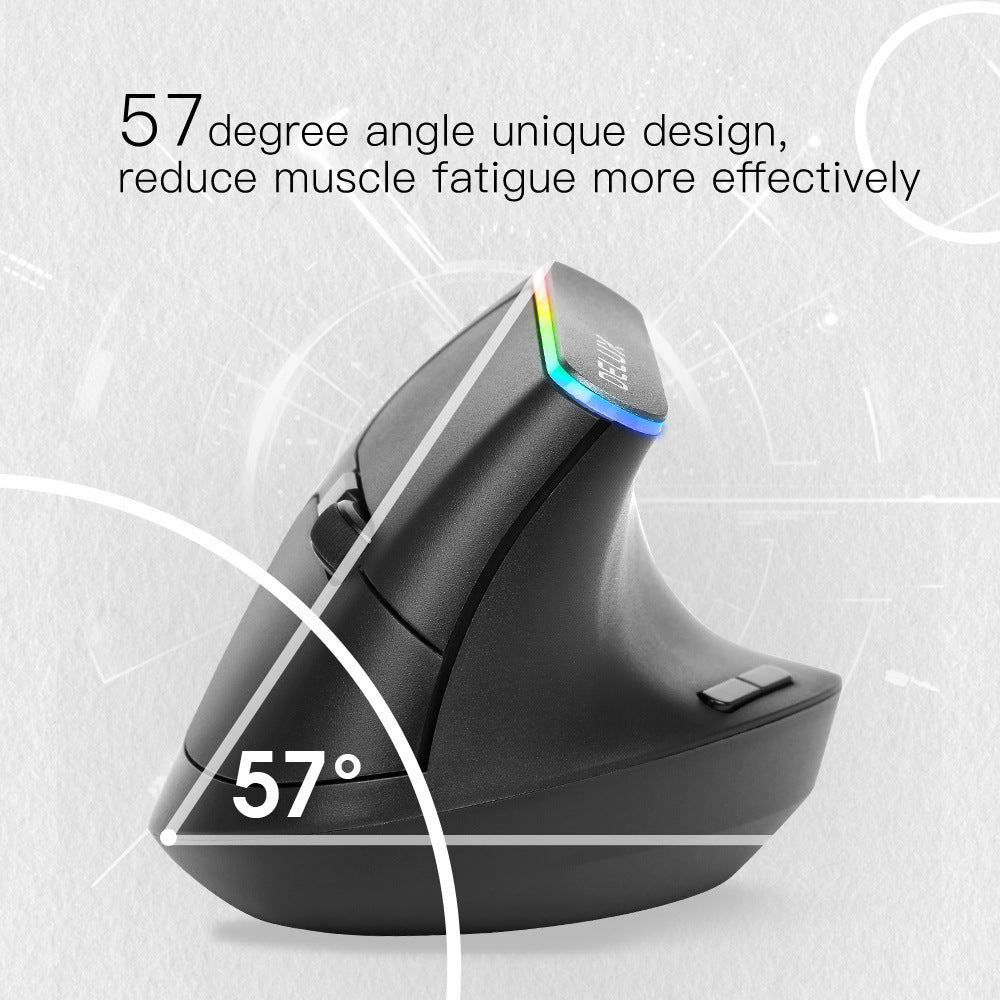 Colorful M618C RGB Vertical Wireless Ergonomic Hand - held Straight Mouse - Zambeel