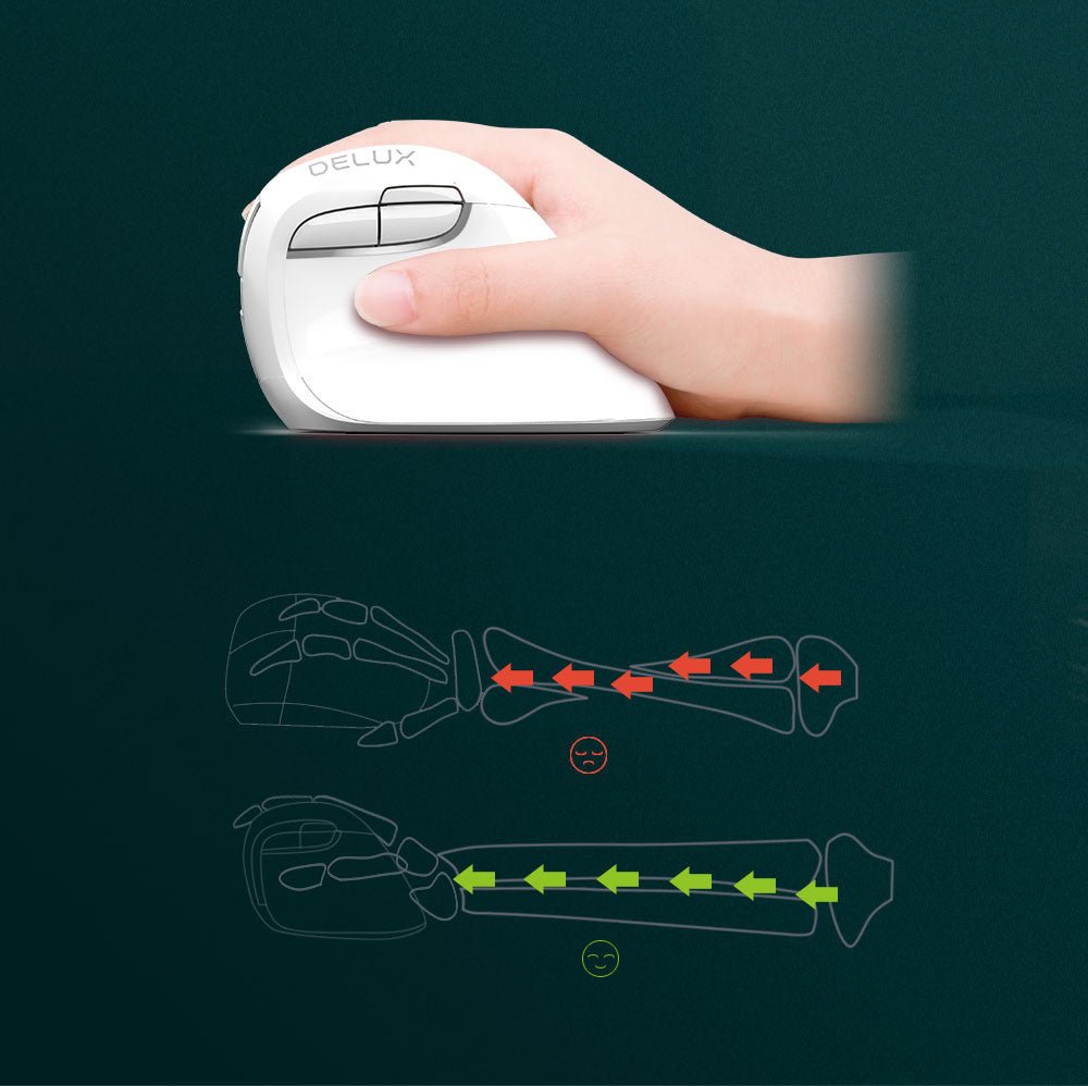 Colorful M618mini Wireless Vertical Vertical Mouse Bluetooth Dual - Mode Laptop Ergonomic Mouse - Zambeel