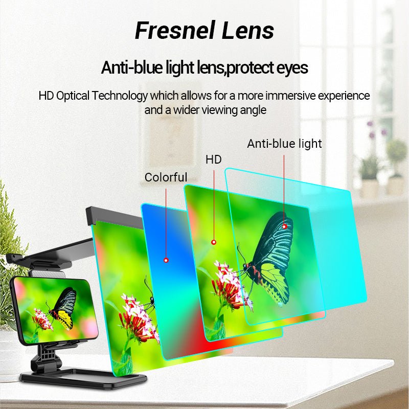 Compatible with Apple, 12 Inch Mobile Phone Screen Amplifier For IPad Movie Folding Shading 3D Screen Mobile Phone Amplifier Magnifier Cellphone Holder - Zambeel